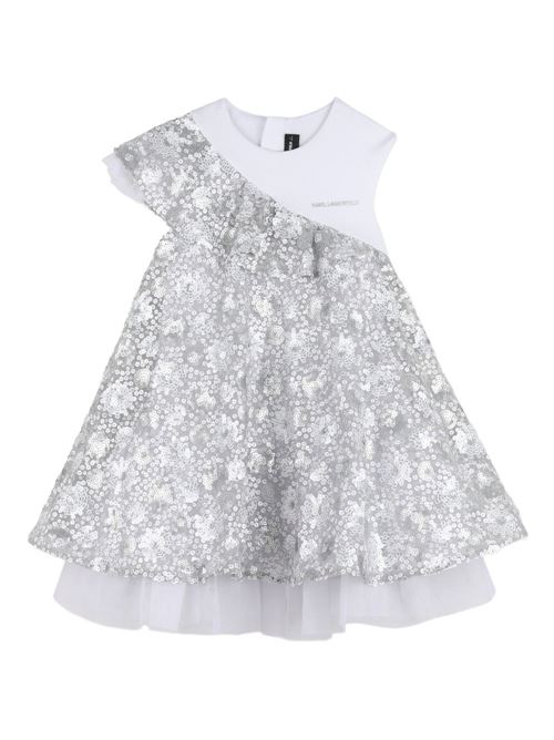 Abito bambina Karl Lagerfeld bianco con paillettes Karl Lagerfeld Kids | Z31139M31